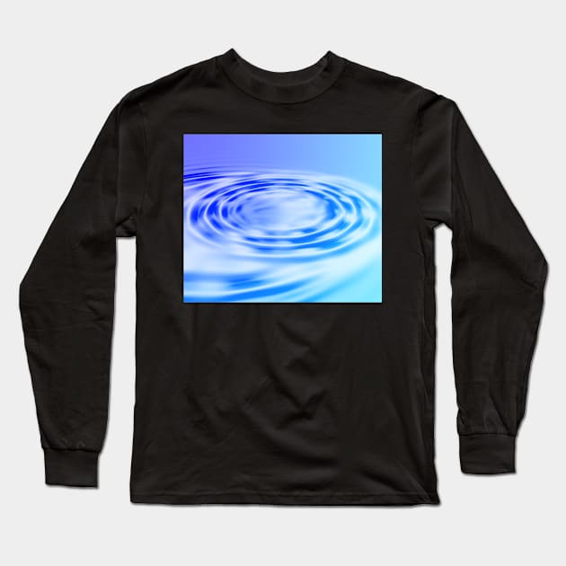 Blue water Waves Graphic Long Sleeve T-Shirt by Hujer